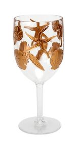 Jogo de Taças Fundo do Mar em Acrílico Dourada com 6 peças - 474ml