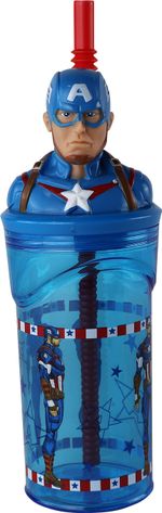 Copo com Canudo Capitão América - 360 ml