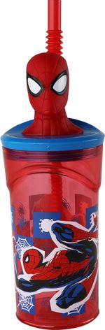 Copo com Canudo Homem Aranha - 360 ml