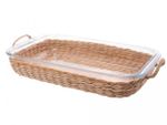 Travessa Fibra Natural e Vidro - 34,5x20,5x5 cm