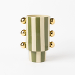 Vaso Giu Listrado com Ouro - 18,5x10 cm