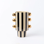 Vaso Giu Listrado com Ouro - 18,5x10 cm