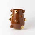 Vaso Nina Bolotas com Ouro - 18x9 cm