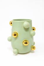 Vaso Nina Bolotas com Ouro - 18x9 cm