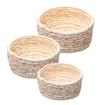 Jogo de Cestos Braid em Fibra Natural com 3 peças
