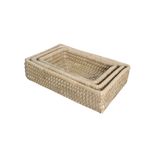 Jogo de Cesta Palmar em Folha de Palmeira Natural com 3 peças