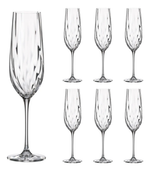 Jogo de Taças para Champanhe Anser em Cristal Bohemia com 6 peças - 270ml