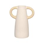 Vaso Mikonos com Alça em Cerâmica e Sisal - 10,5x22cm