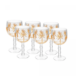 Jogo de Taças Palm Gold em Acrílico com 6 peças - 500 ml
