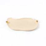 Bandeja Donna em Cerâmica e Ouro - 27x18 cm