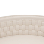 Jogo de Centros de Mesa Trançados em Couro Sintético Off White com 2 peças