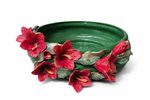 Cachepô Hibiscos em Faiança - 20,5x36 cm