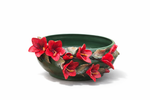 Cachepô Hibiscos em Faiança - 20,5x36 cm