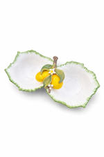 Petisqueira Duo Limão Siciliano em Faiança - 10x28x14 cm