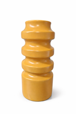 Vaso Boho em Cerâmica Amarelo - 29x12 cm