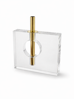 Vaso Parfum em Acrílico e Latão - 17x16x4,5 cm