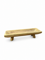 Centro de Mesa Retangular em Madeira com Pés -  12x52,5x16,5 cm