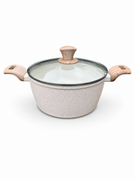Caçarola com Tampa de Vidro Creme