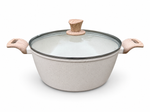 Caçarola com Tampa de Vidro Creme