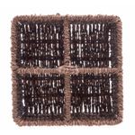 Porta Talheres Quadrado em Sisal com 4 divisões - 21x15 cm