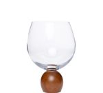 Jogo de Taças  em Cristal e Base em Madeira Acacia com 2 peças 