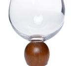 Jogo de Taças  em Cristal e Base em Madeira Acacia com 2 peças 
