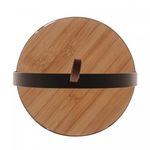Porta Doces com 2 andares em Metal e Bambu - 19,5x26 cm