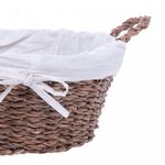 Cesta com Tecido e Alça em Fibra Natural 