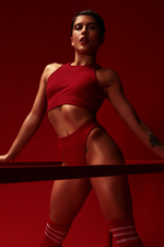 ASA DELTA KI CANELADA CEREJA | KI CHERRY RIBBED HOT PANTS