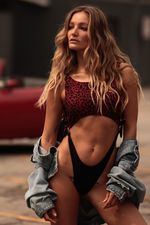 BODY POISON ONÇA VERMELHA E PRETO | ROGUE BODYSUIT