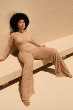 CALÇA LOUNGE RENDA BEGE | LOUNGE BEIGE LACE PANTS