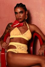 TOP LINGER LACE AMARELO | YELLOW LACE LINGER TOP