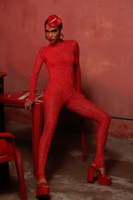 CATSUIT CINDY LACE VERMELHO | RED LACE CINDY CATSUIT