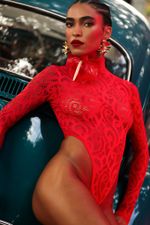 BODY CINDY LACE VERMELHO | RED LACE CINDY BODYSUIT
