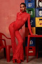 BODY CINDY LACE VERMELHO | RED LACE CINDY BODYSUIT
