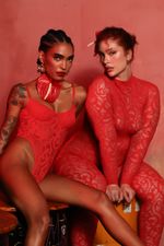 BODY DEMI LACE VERMELHO | RED LACE DEMI BODYSUIT