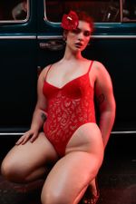 BODY DEMI LACE VERMELHO | RED LACE DEMI BODYSUIT