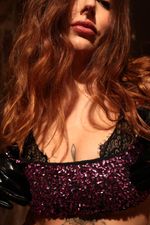 TOP VENTURA PAETÊ PÚRPURA | VENTURA PURPLE SEQUIN TOP