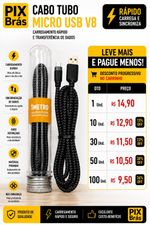 Cabo Tubo Micro USB v8