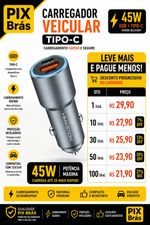 Carregador Veicular Tipo-C - H'MASTOM L07