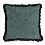 Almofada Boucle esmeralda com cordão