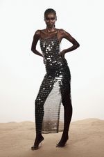 Vestido Longo Maxi Paetê Marrom | Brown Maxi Sequin Long Dress