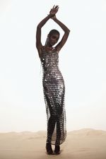 Vestido Longo Maxi Paetê Marrom | Brown Maxi Sequin Long Dress