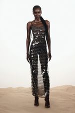 Vestido Longo Maxi Paetê Marrom | Brown Maxi Sequin Long Dress