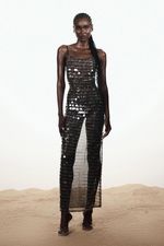 Vestido Longo Maxi Paetê Marrom | Brown Maxi Sequin Long Dress