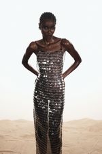 Vestido Longo Maxi Paetê Marrom | Brown Maxi Sequin Long Dress