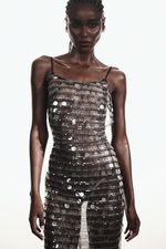 Vestido Longo Maxi Paetê Marrom | Brown Maxi Sequin Long Dress