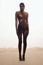 Mini Saia Tule Argola Marrom | Brown Ring Mini Skirt