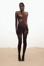 Mini Saia Tule Argola Marrom | Brown Ring Mini Skirt