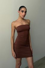 Vestido Under Tomara-que-caia Cappuccino | Under Strapless Cappuccino Dress